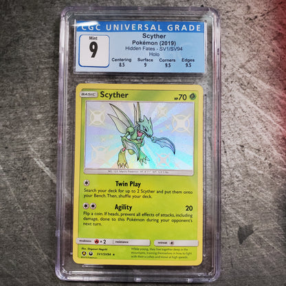 CGC9 Scyther SV1 Holo Pokemon Hidden Fates w/ Sub Grades