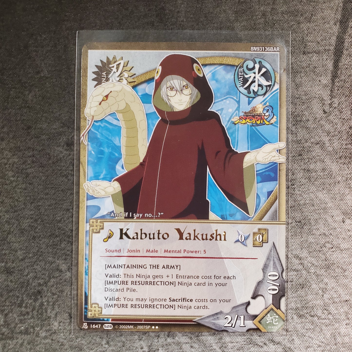 Kabuto Yakushi [Maintaining the Army] 1647 Rare S28 Ultimate Ninja Storm 3 Naruto CCG