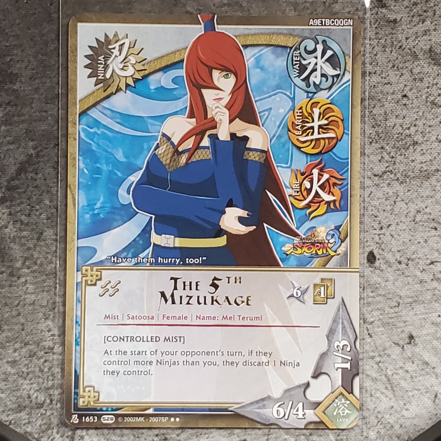 The 5th Mizukage [Controlled Mist] 1653 Rare S28 Ultimate Ninja Storm 3 Naruto CCG