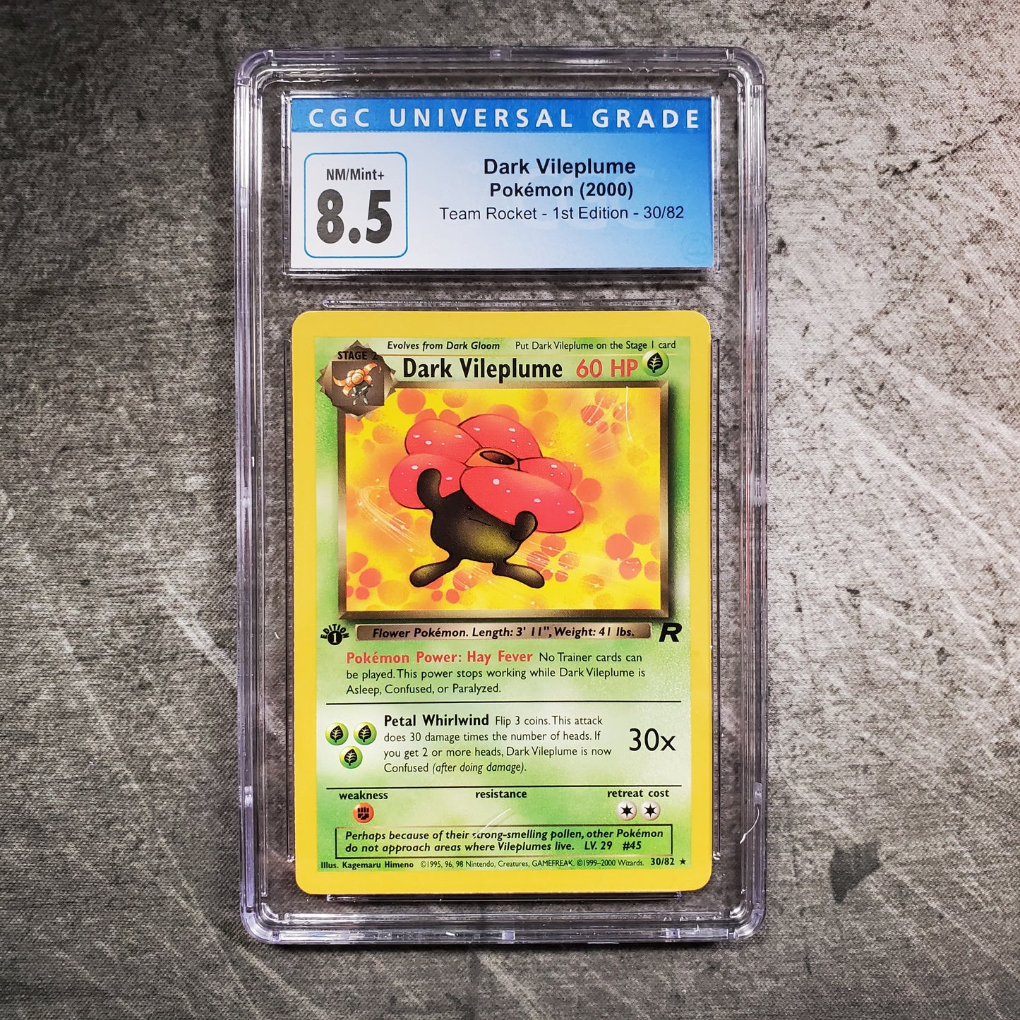 CGC 8.5 Dark Vileplume 30/82 Pokémon Team Rocket 1st Edition