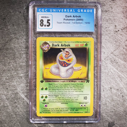 CGC 8.5 Dark Arbok 19/82 Non-Holo Pokémon Team Rocket 1st Edition