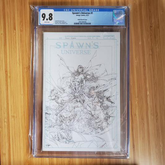 CGC 9.8 Spawn's Universe #1 6/21 Image Comics Booth Sketch Cover
