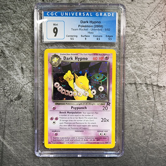 CGC 9 Dark Hypno 9/82 Rare Holo Pokémon Team Rocket Unlimited w/ Subgrades