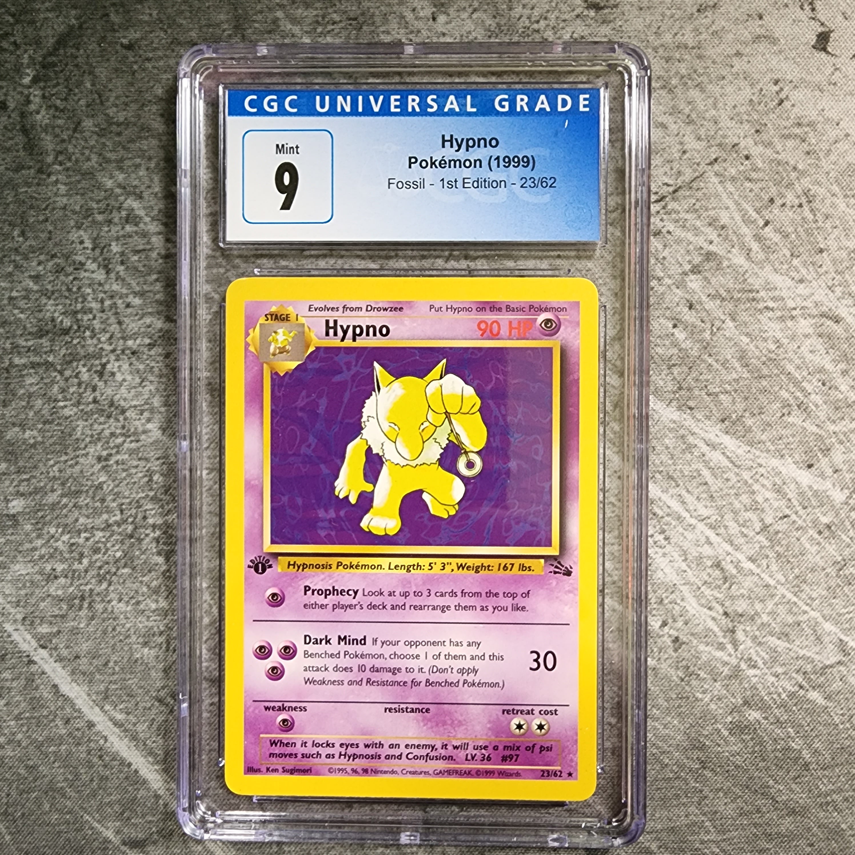 CGC 9 1st Edition Fossil Hypno Holo Rare deals 8 Pokémon TCG