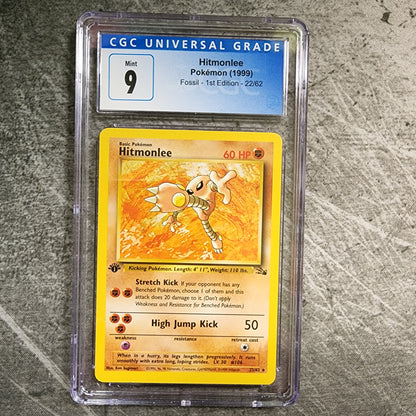 CGC 9 Hitmonlee 22/62 Rare Pokemon Fossil - 1st Edition