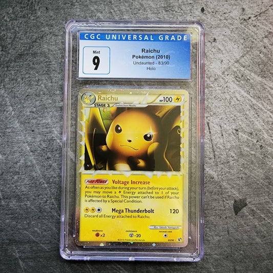 CGC 9 Raichu 83/90 Prime Holo Pokemon Undaunted