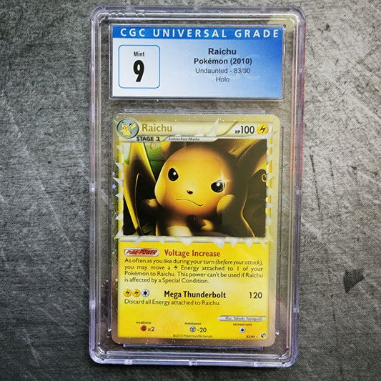 CGC 9 Raichu 83/90 Prime Holo Pokemon Undaunted