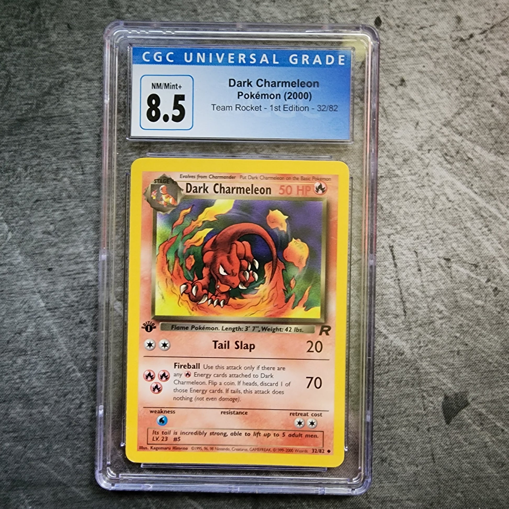 CGC 8.5 Dark Charmeleon 32/82 Uncommon Pokemon Team Rocket - 1st Edition Front