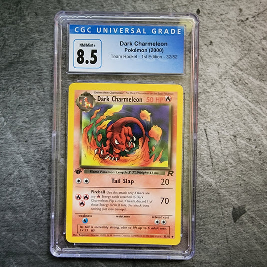 CGC 8.5 Dark Charmeleon 32/82 Uncommon Pokemon Team Rocket - 1st Edition Front