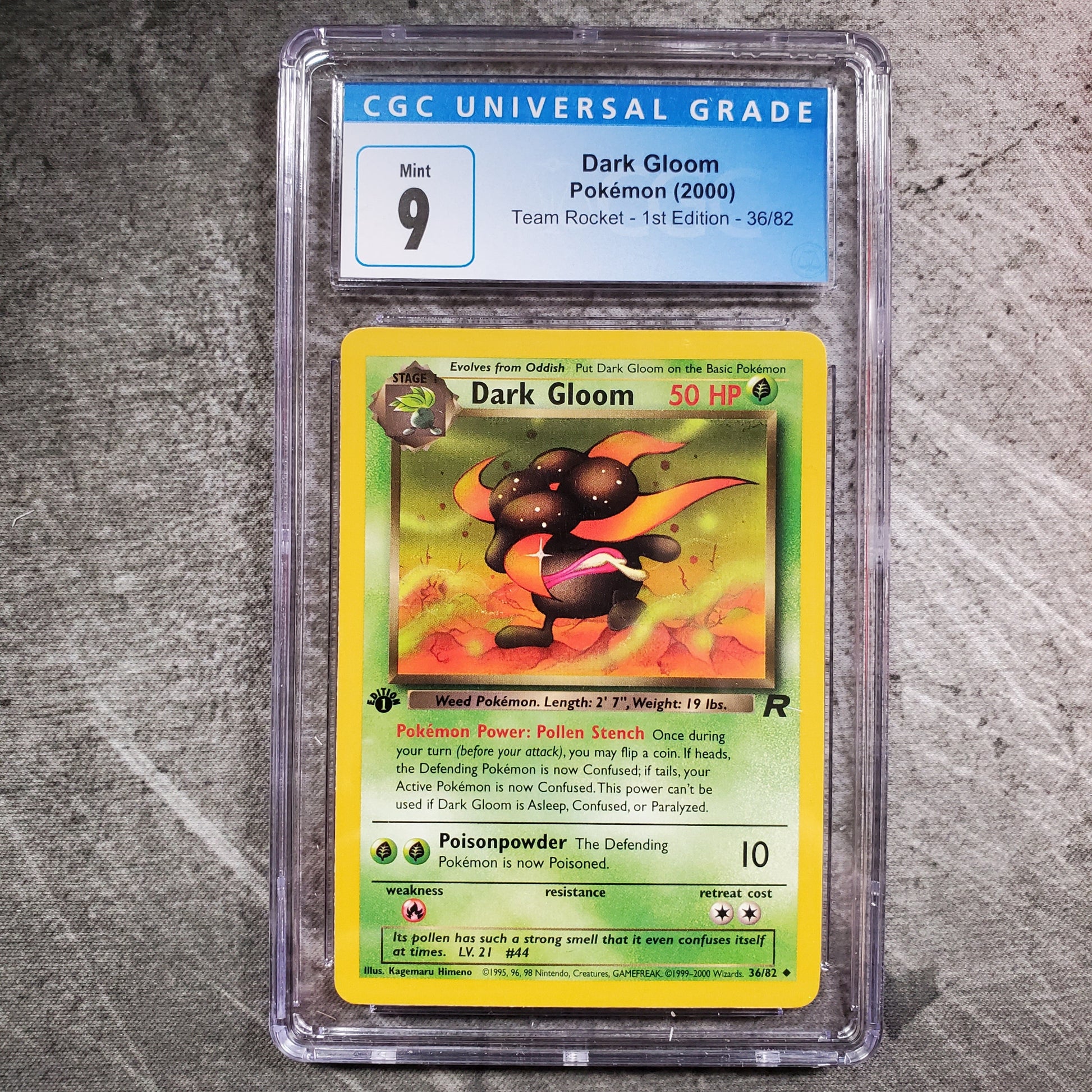 CGC 9 Dark Gloom 36/82 Pokémon Team Rocket 1st Edition Front