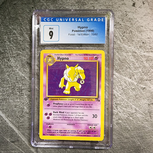CGC 9 Hypno 23/62 Rare Pokemon Fossil - 1st Edition Front