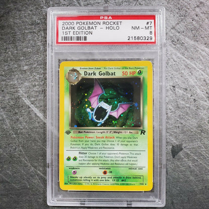 PSA 8 Dark Golbat #7 Rare Holo Pokemon Team Rocket 1st Edition